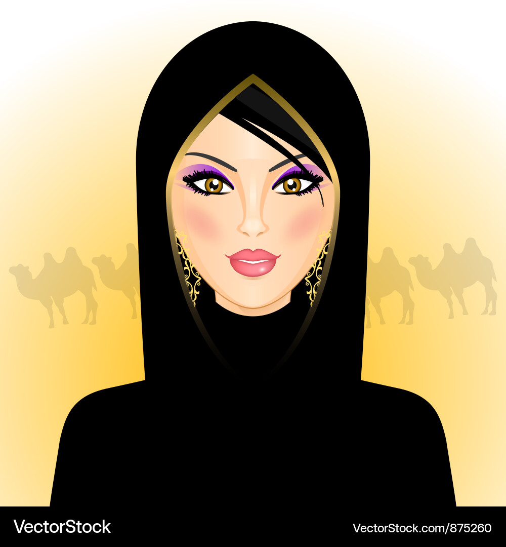 Arab Woman in Headscarf Vector Image