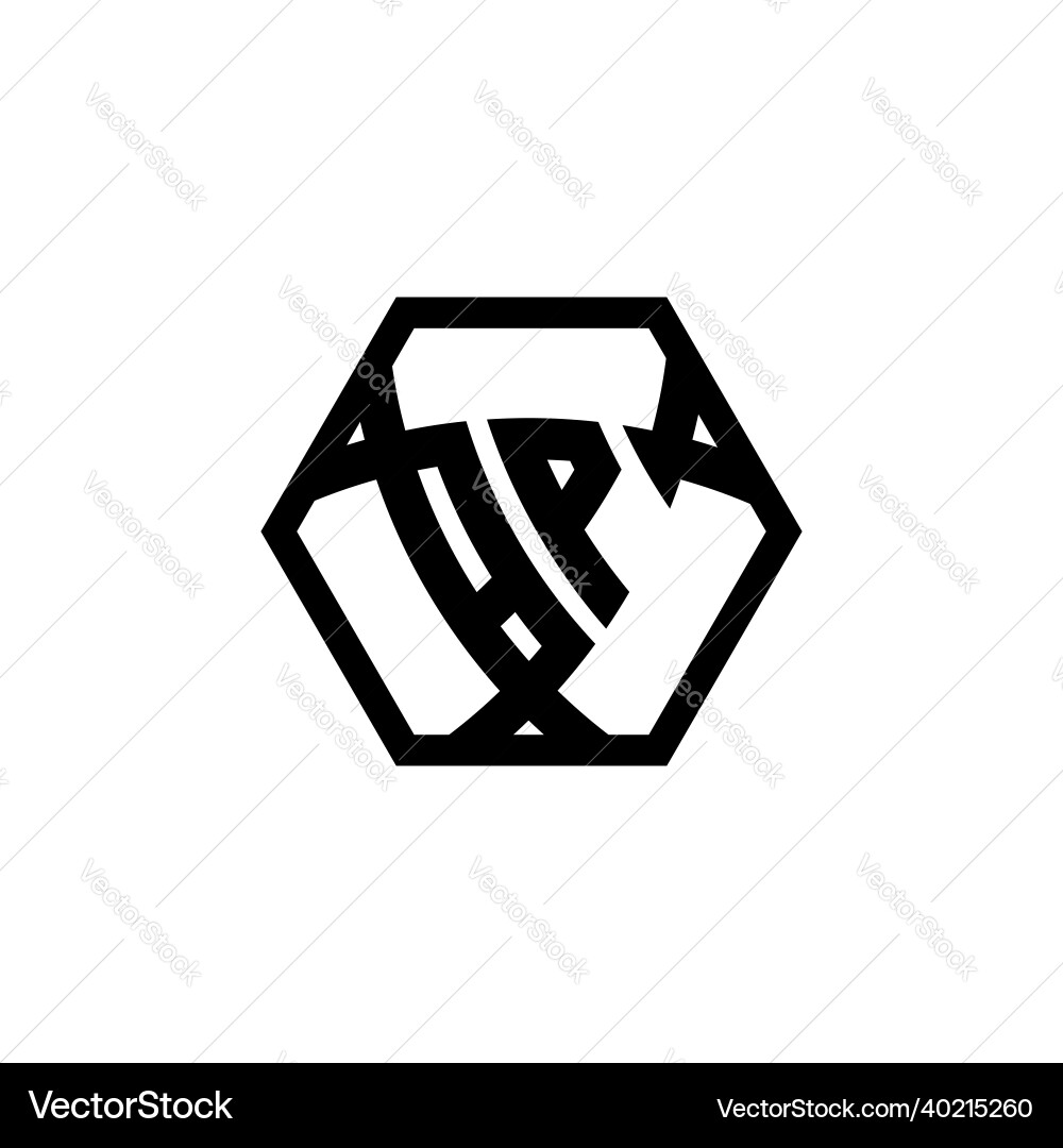 Bp logo monogram triangle shield hexagonal style Vector Image