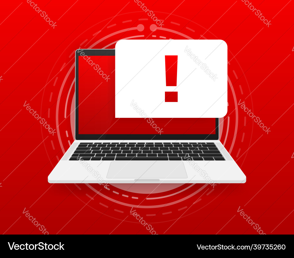 Concept operating system error warning for web Concept operating system error warning for web vector image