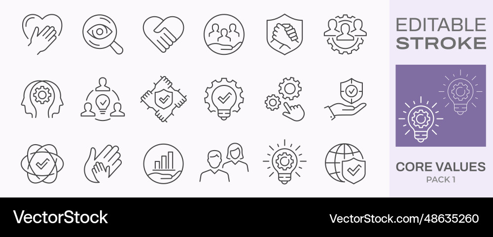 Core Values Icon Set vector image