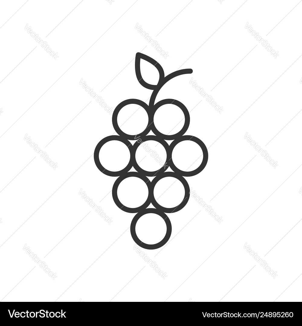 Grape Cluster Icon - Flat Style vector image