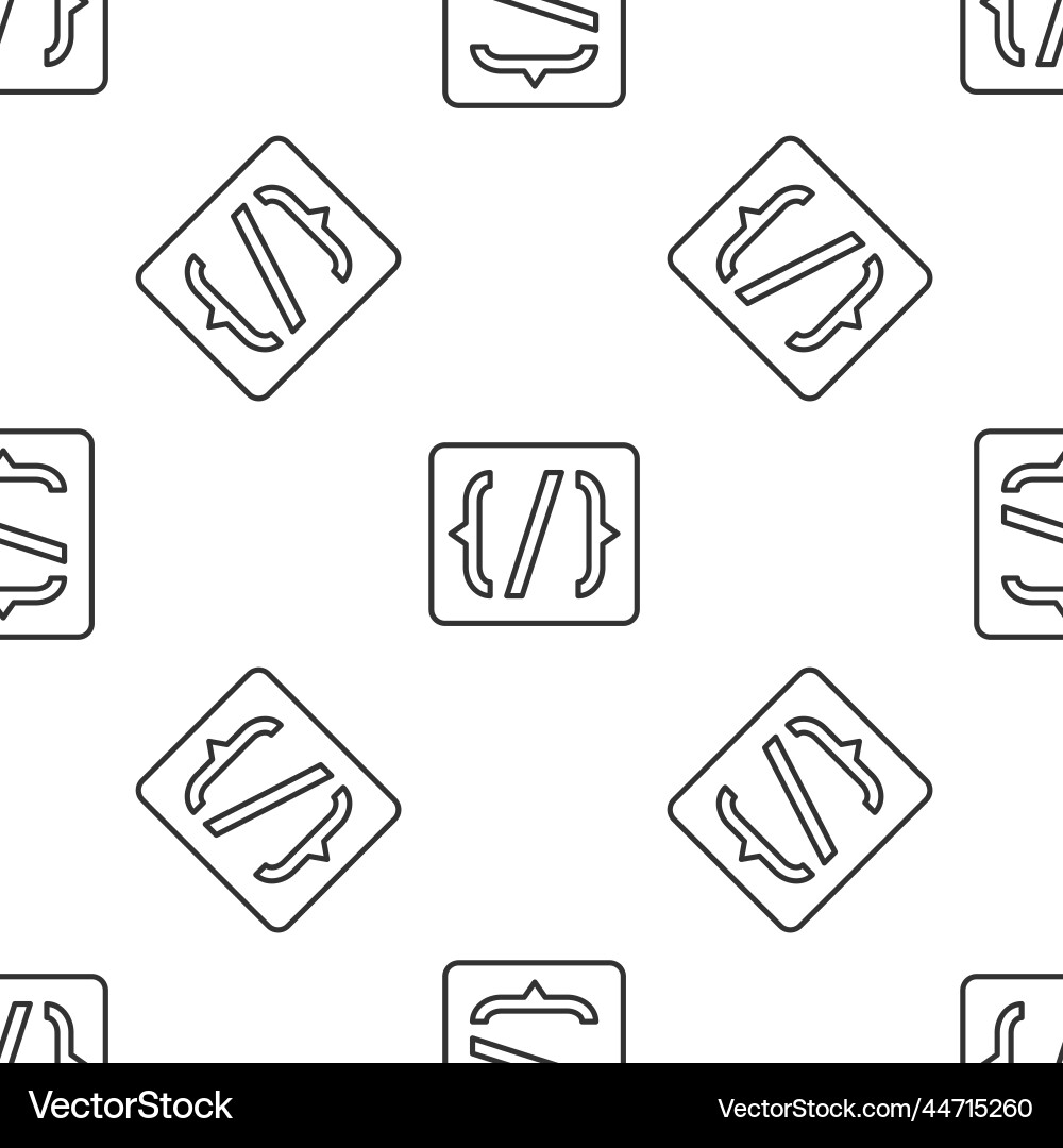 Grey line programming language syntax icon vector image