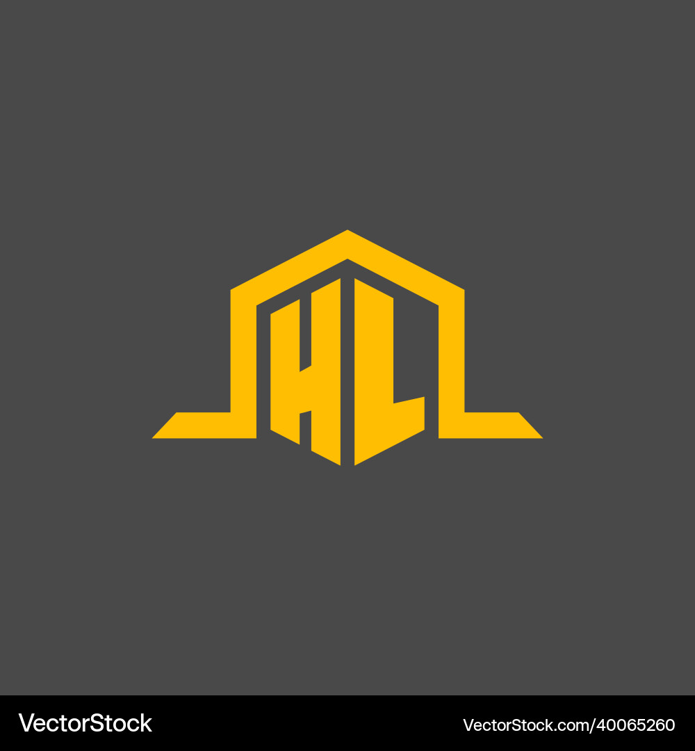 Hl monogram initial logo with hexagon style design Hl monogram initial logo with hexagon style design Vector Image