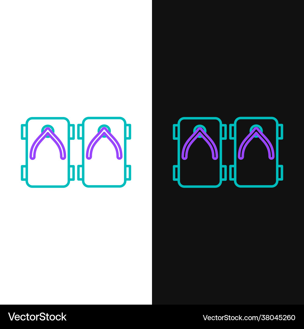 Line geta traditional japanese shoes icon isolated Vector Image