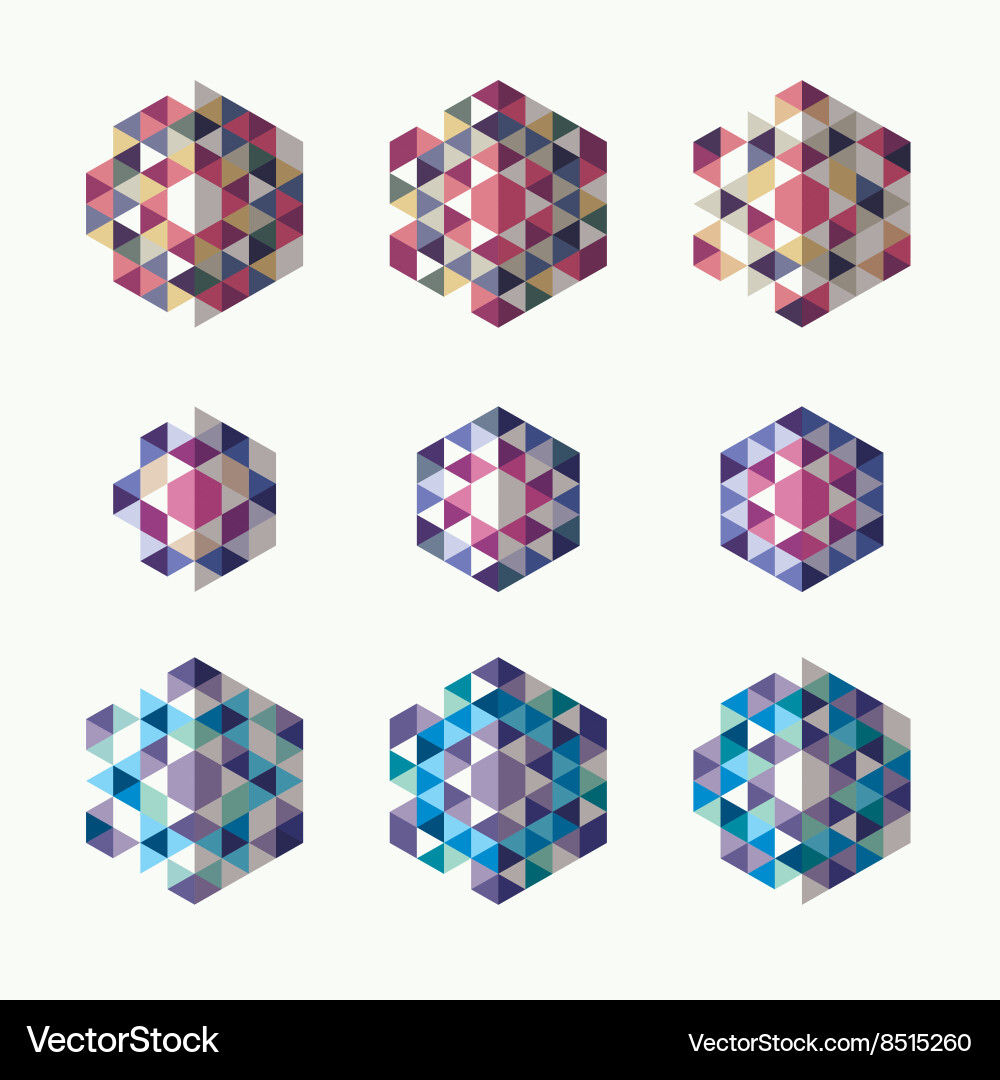 Mosaic Pattern Set - Geometric Tiles Vector Image