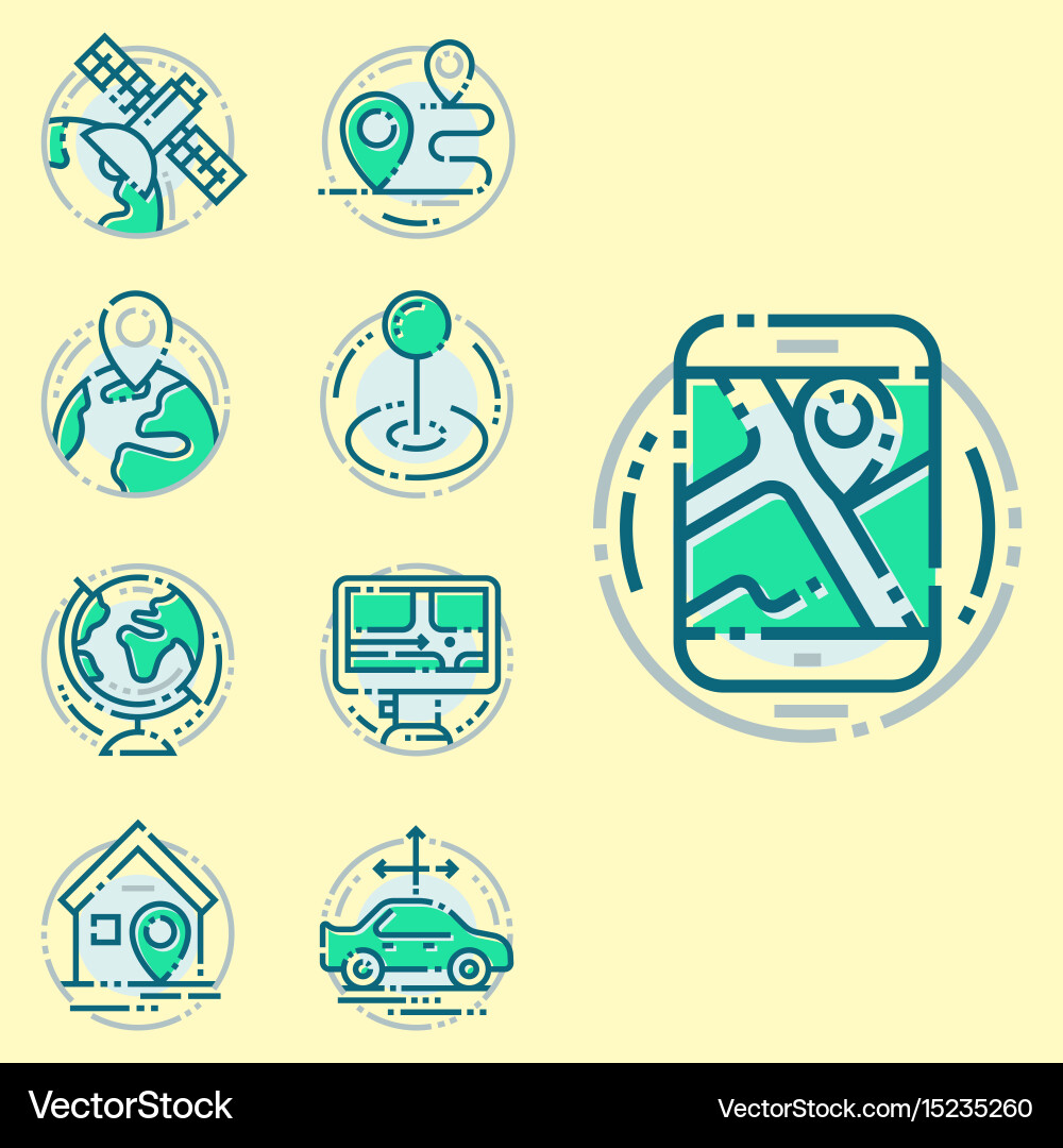 Navigation direction maps sign traffic and more vector image