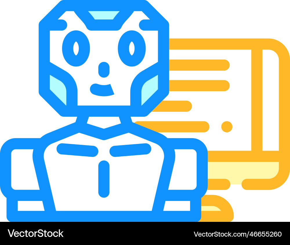 Robot chat bot color icon Vector Image