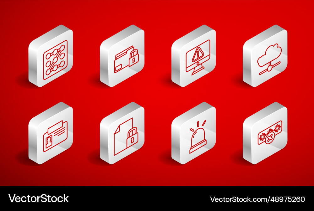 Set line password protection folder and lock Set line password protection folder and lock Vector Image
