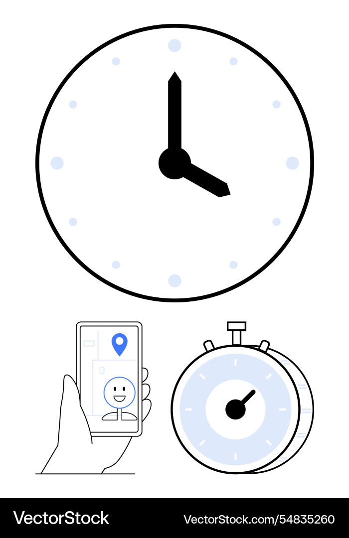 Time management with location stopwatch Time management with location stopwatch vector image