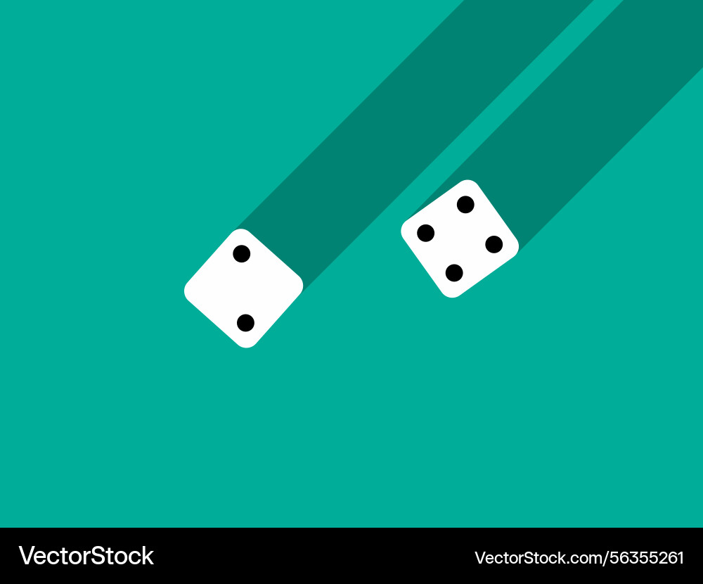 A pair of dice with numbers 2 and 4 craps A pair of dice with numbers 2 and 4 craps vector image
