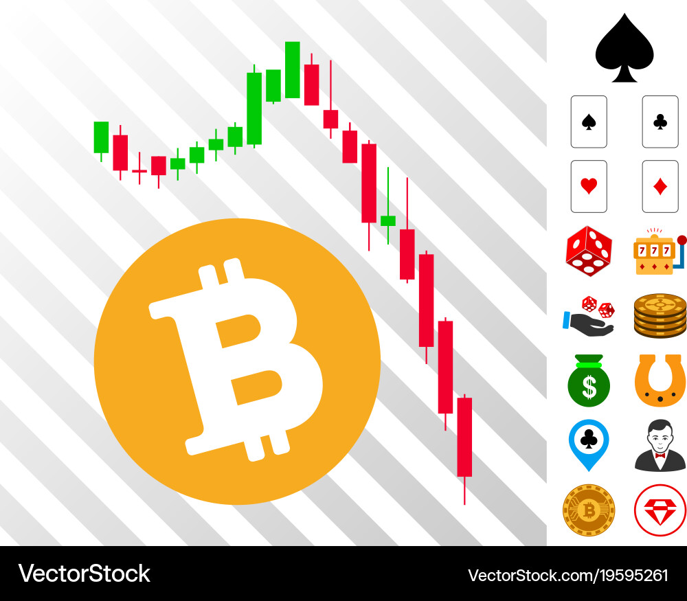 Bitcoin epic fail chart icon with bonus – Royalty-Free Vector | VectorStock