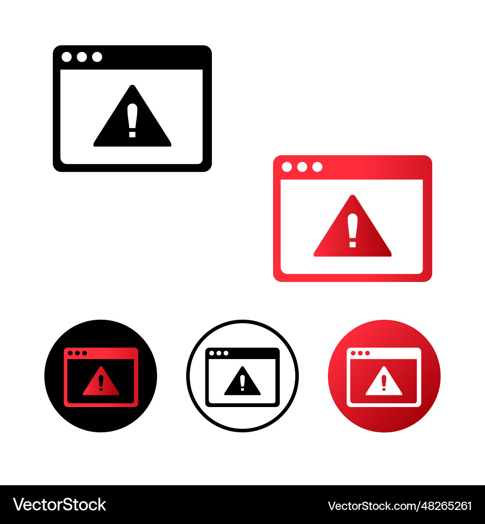 Browser error icon Browser error icon vector image