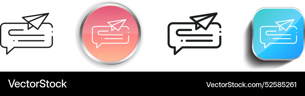 Chat icon thin linear regular and button style Chat icon thin linear regular and button style Vector Image