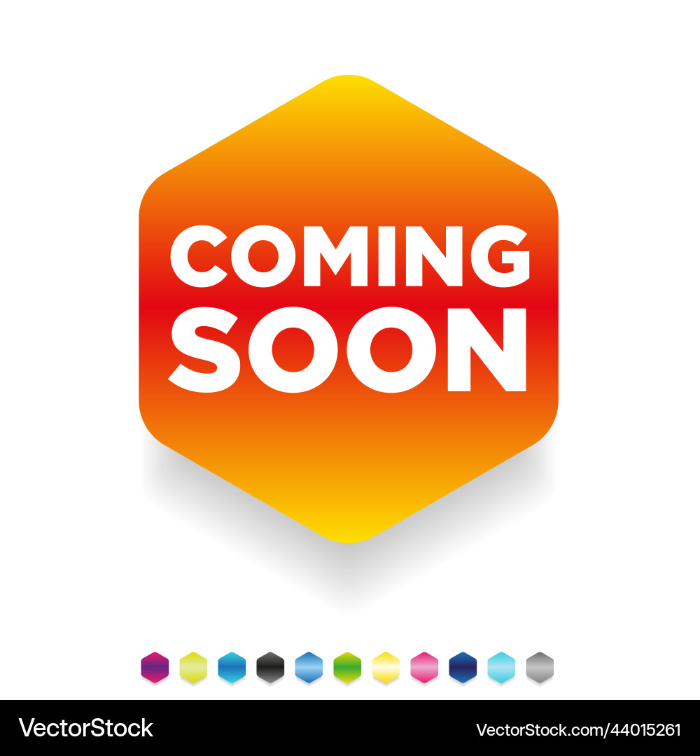 Coming soon button for web vector image