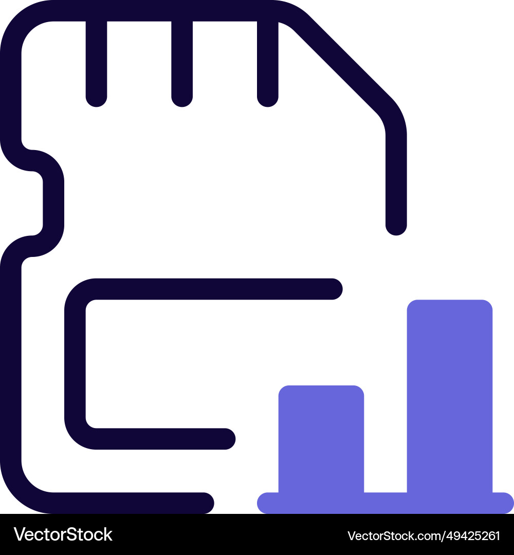 Data visualized on sd card in bar chart vector image