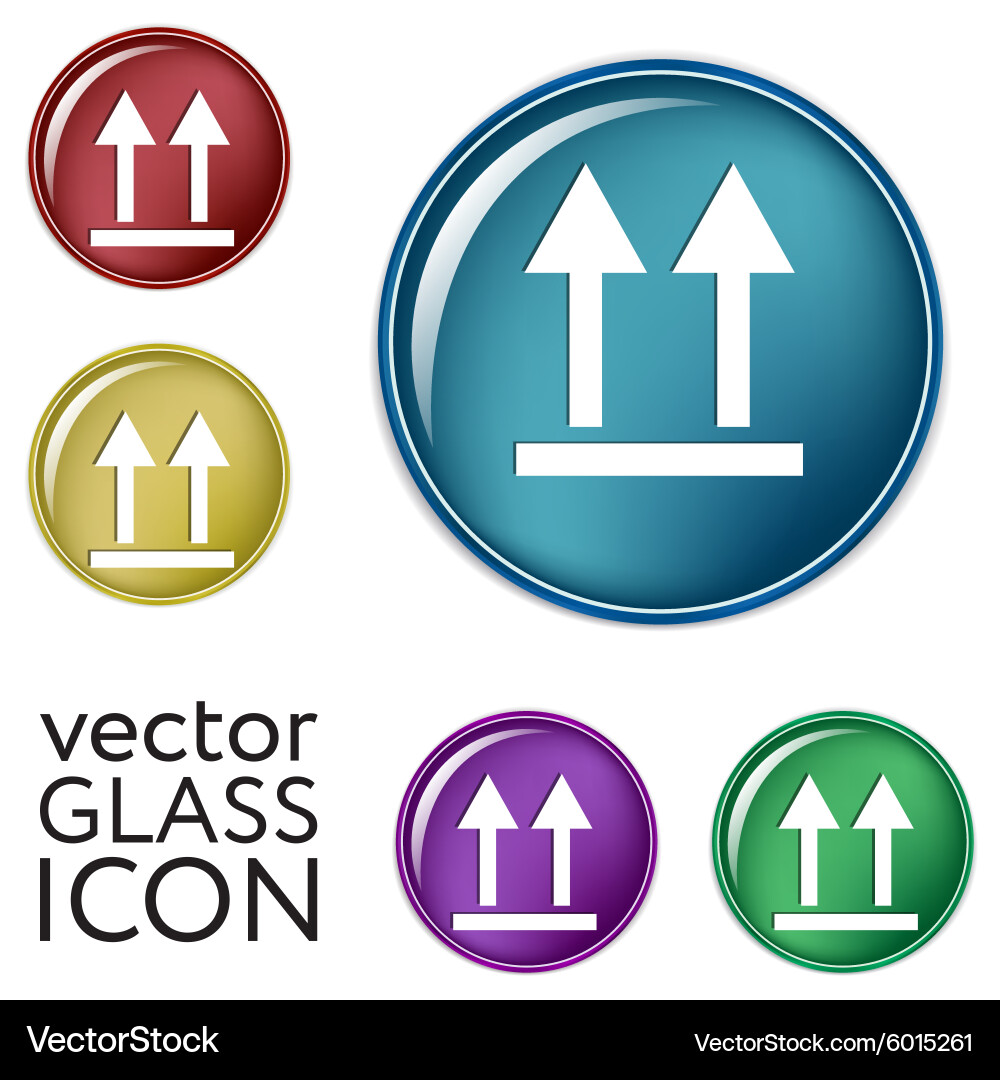 Fragile symbol arrow up logistic icon vector image