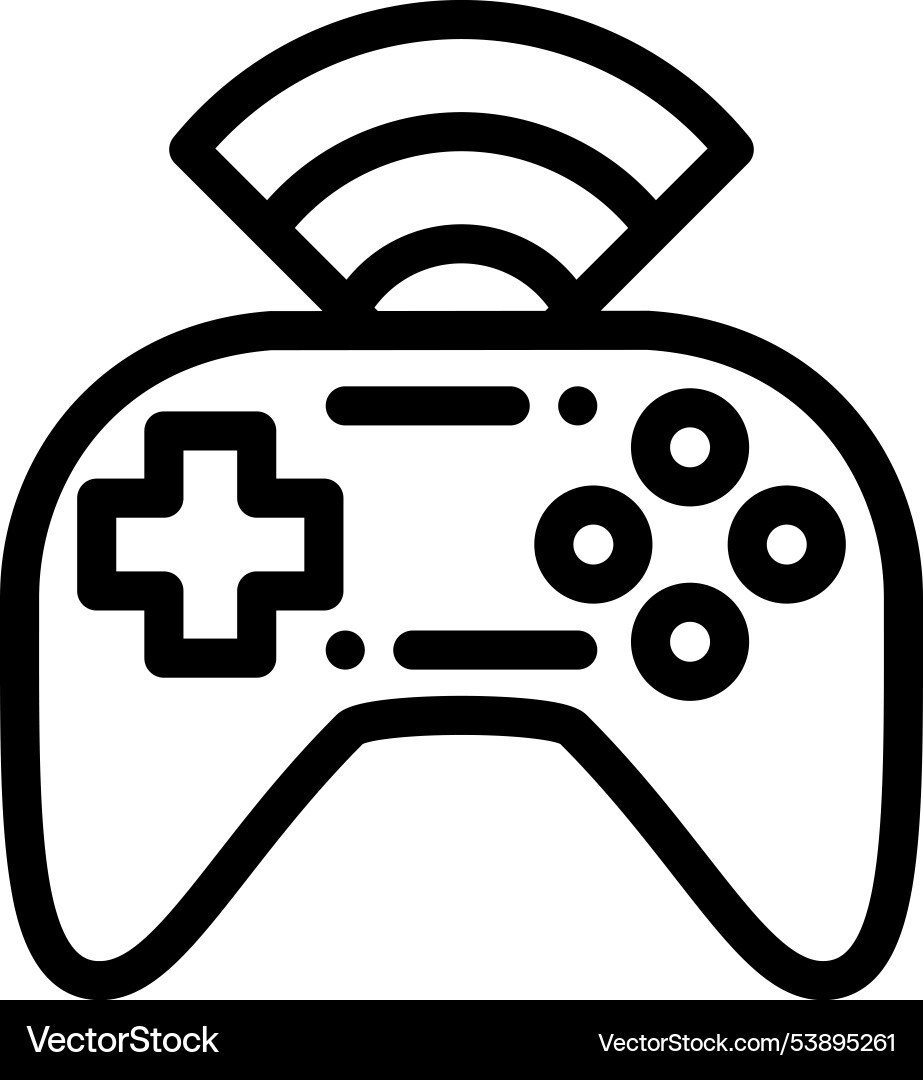 Gamepad icon thin linear style design isolated Gamepad icon thin linear style design isolated Vector Image