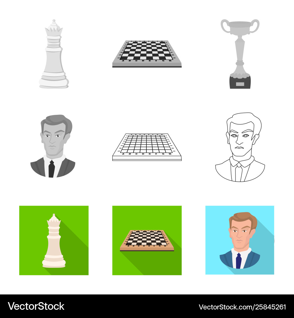 Isolated object checkmate and thin symbol set Vector Image
