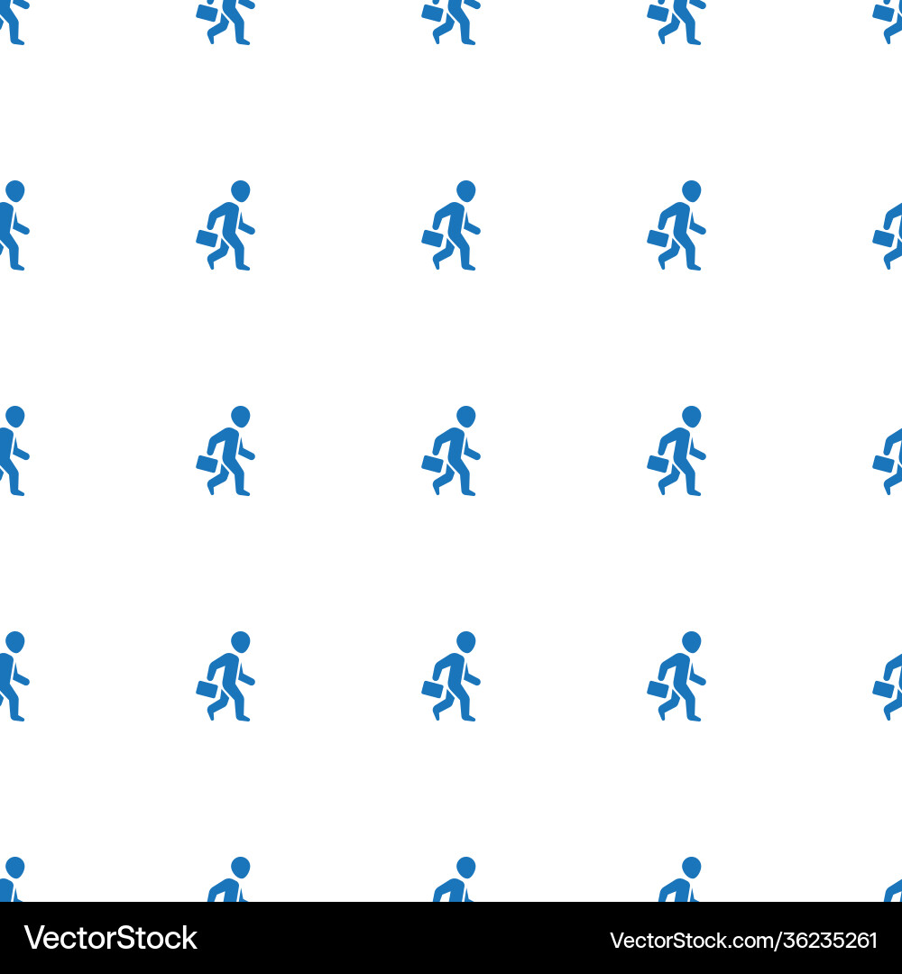 Man with case icon pattern seamless white Vector Image