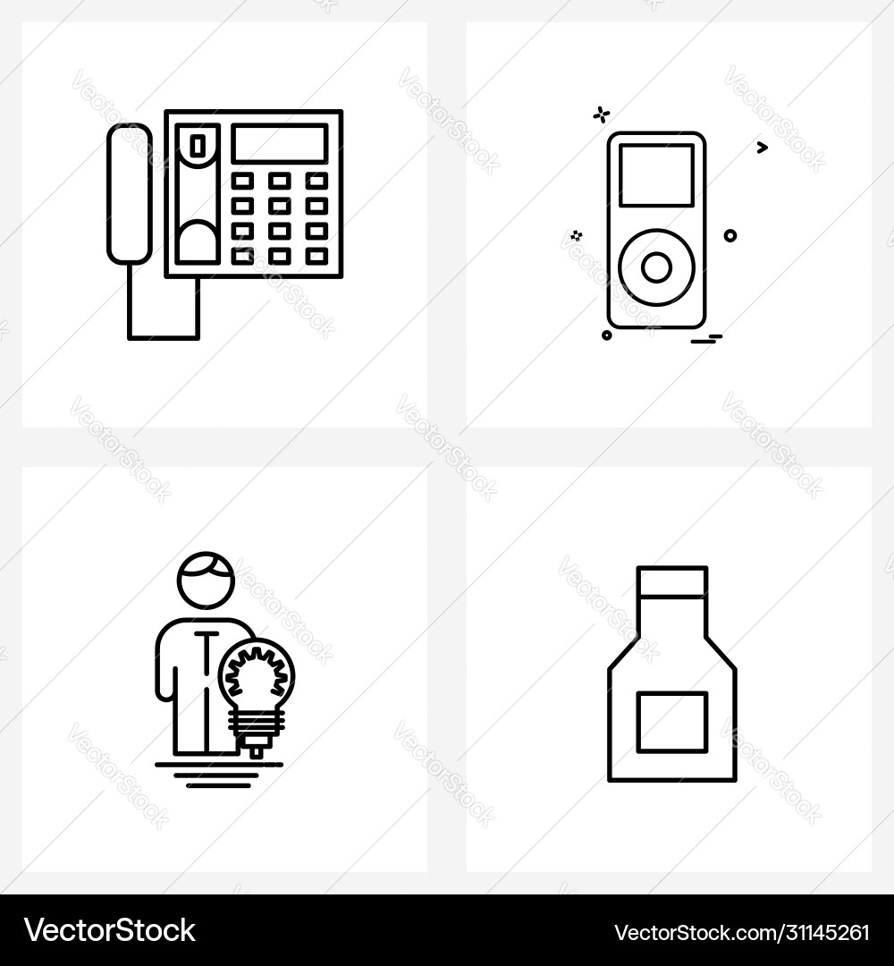 Modern style set 4 line pictograph grid based Vector Image
