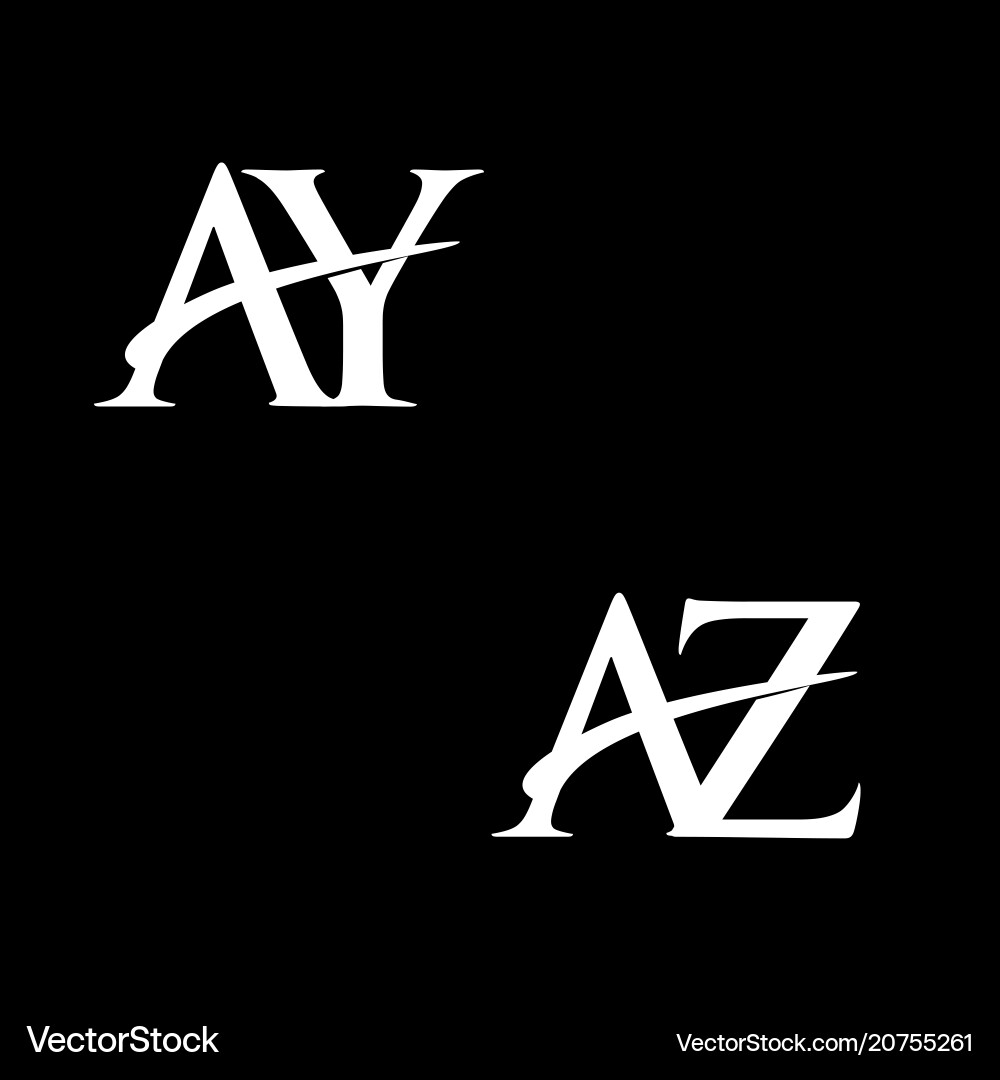 Monogram logo design initial letter ay-az Vector Image
