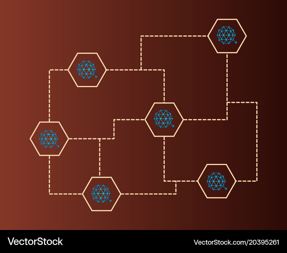 Qtum blockchain cryptocurrency networking Vector Image