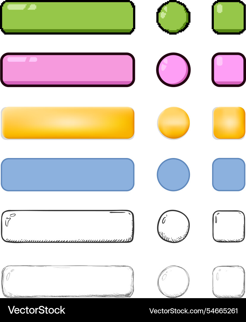 Set of blank buttons vector image