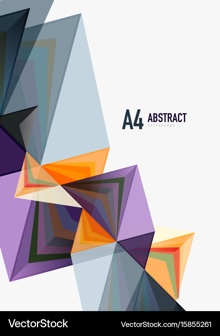 Triangular low poly a4 size geometric vector image