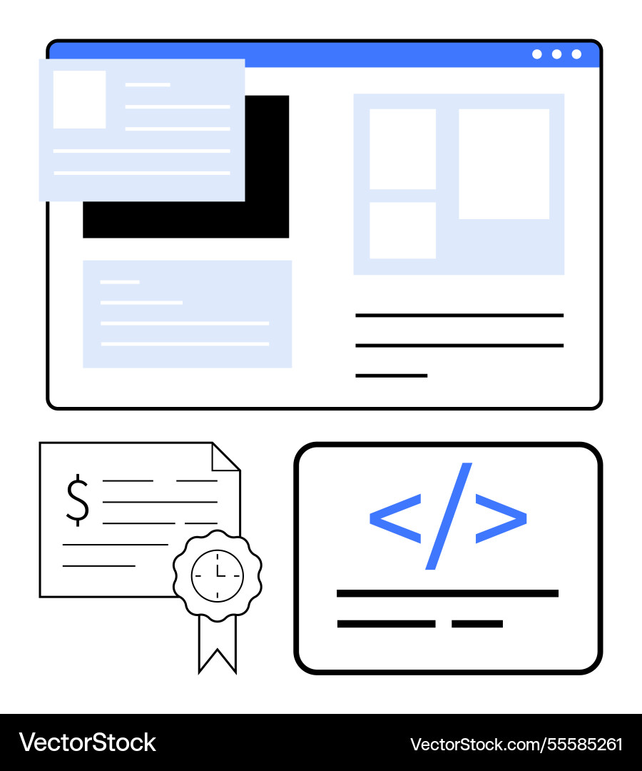 Web-Entwicklungsprozess mit Code-Zertifizierung Web-Entwicklungsprozess mit Code-Zertifizierung vektorbild