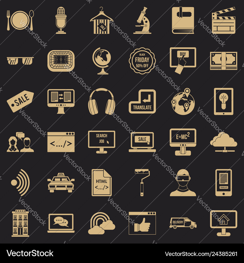 Web site icons set simple style Vector Image