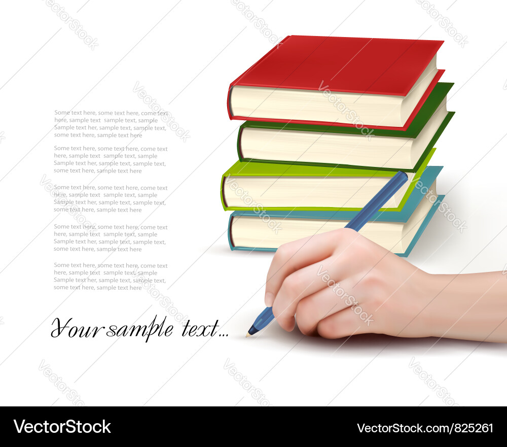 Writing with Books Vector Image