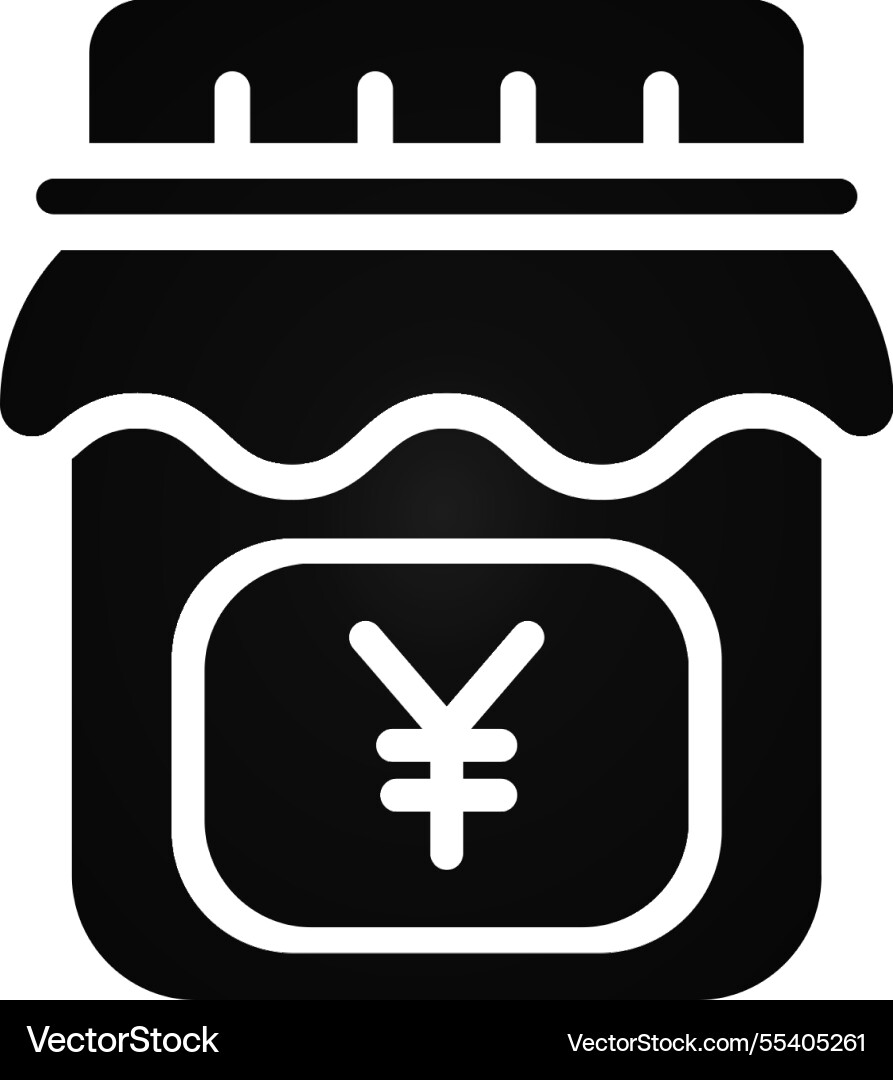 Yuan currency isolate in a jar vector image