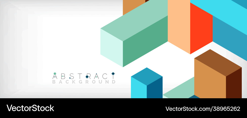 Abstract background 3d cubes cubic elements vector image