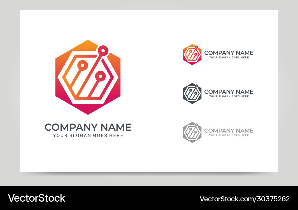 Abstract digital technology symbol logo design Abstract digital technology symbol logo design vector image