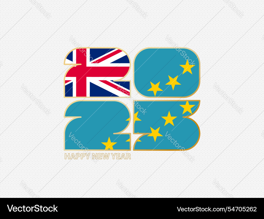 Abstract numbers 2025 with flag of tuvalu Vector Image