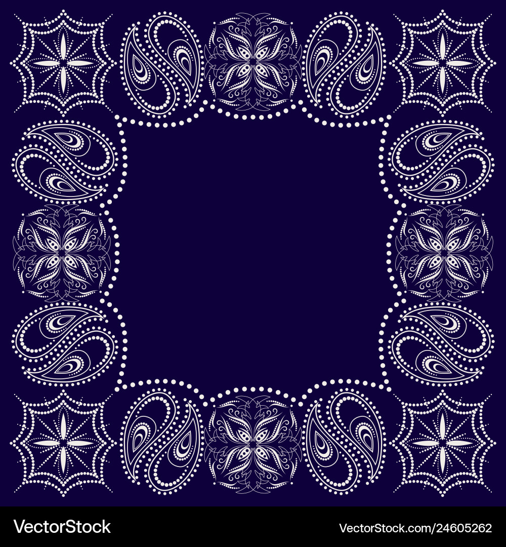 Blue Paisley Bandana Vector Image