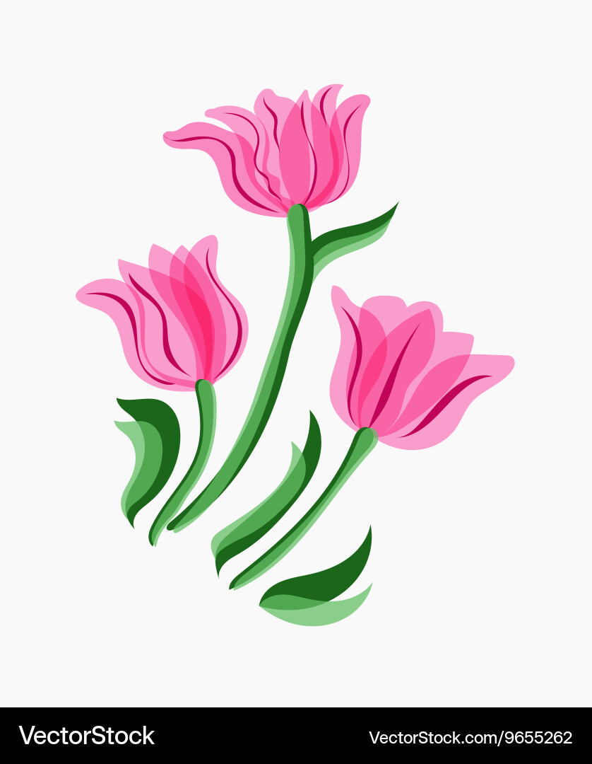 Bouquet von rosa Tulpen Vektorbild