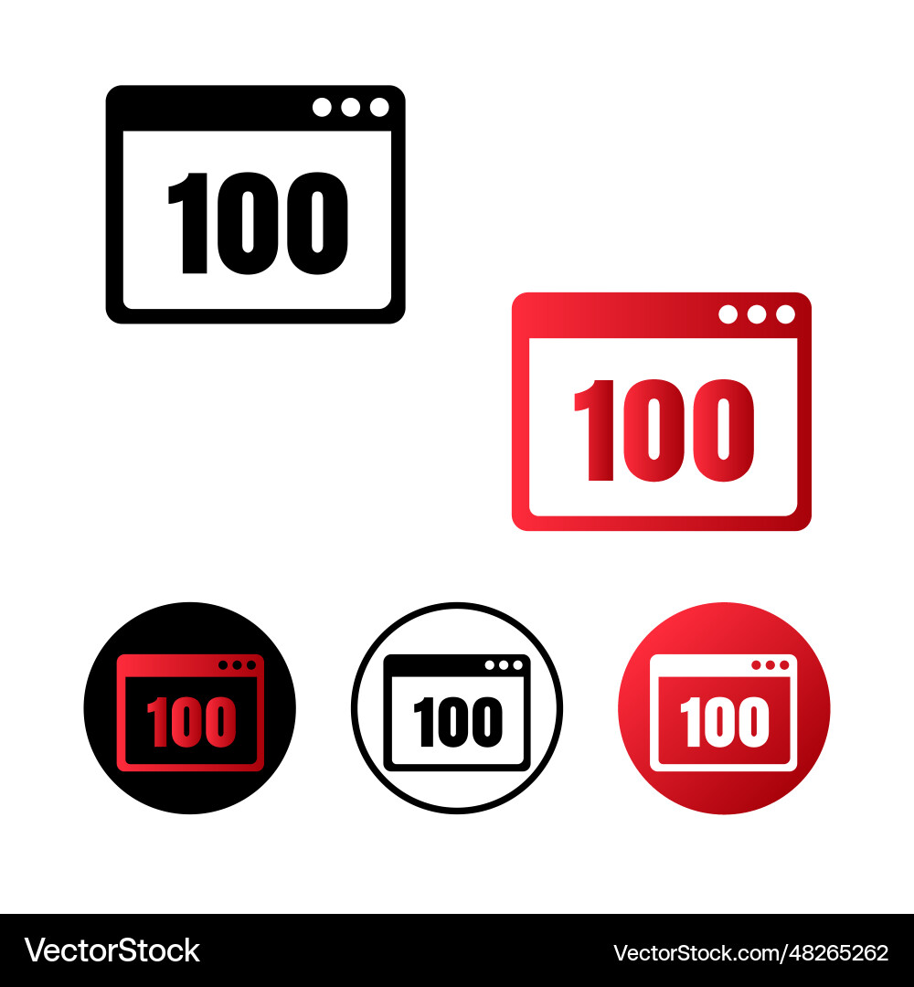 Browser status 100 icon Browser status 100 icon vector image