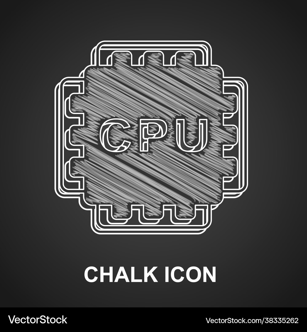 Chalk computer processor with microcircuits cpu Vector Image