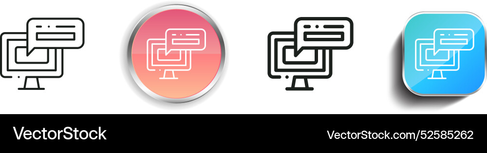 Chat-Symbol dünn lineare regelmäßige und Schaltfläche Stil Chat-Symbol dünn lineare regelmäßige und Schaltfläche Stil vektorbild