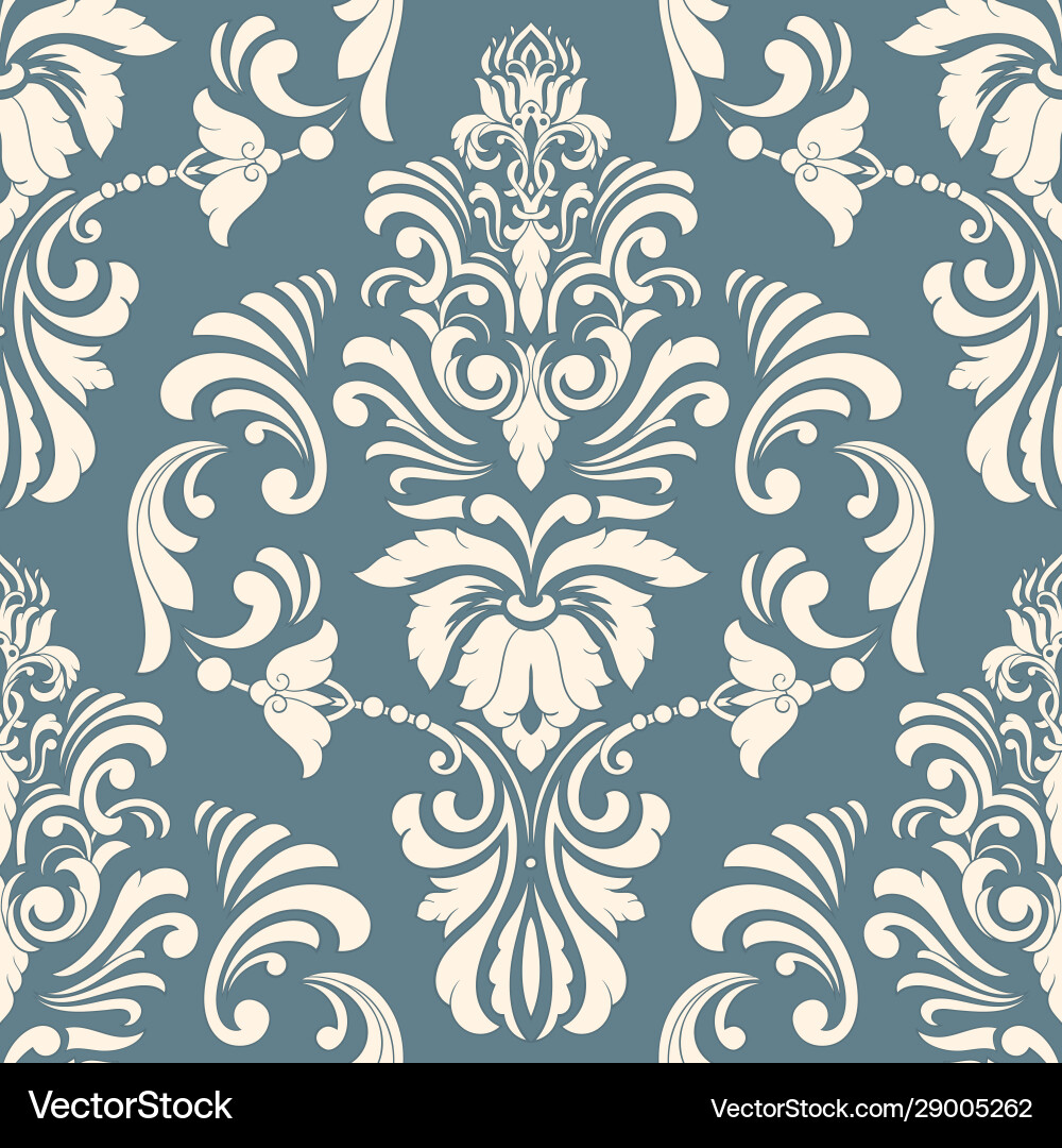 Damask seamless pattern element classical Damask seamless pattern element classical vector image