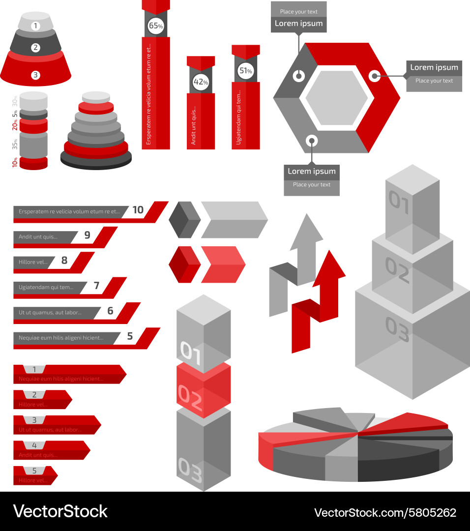 Data Chart Elements vector image