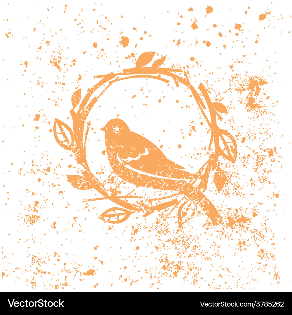 Design with nest and bird Vector Image