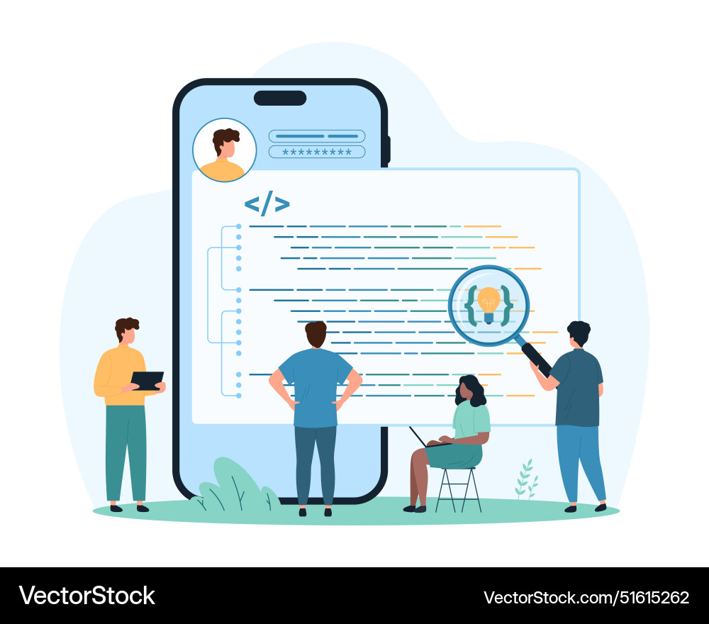 Development of software and mobile applications Development of software and mobile applications vector image