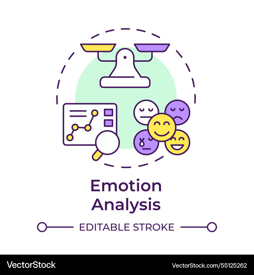 Emotion analysis multi color concept icon Emotion analysis multi color concept icon vector image