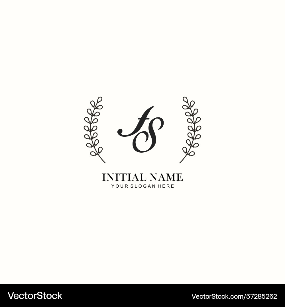Fs initial logo templates with botanical elements Fs initial logo templates with botanical elements Vector Image