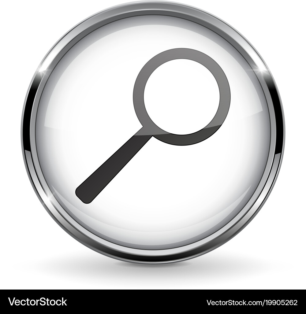 Metal Search Button - Browse Icon vector image