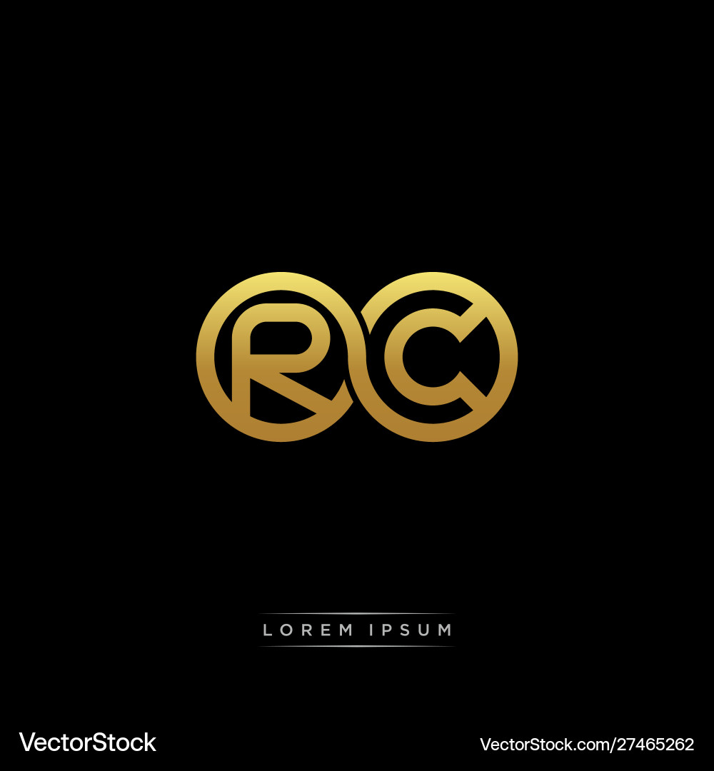 Rc initial letter linked circle capital monogram Rc initial letter linked circle capital monogram Vector Image