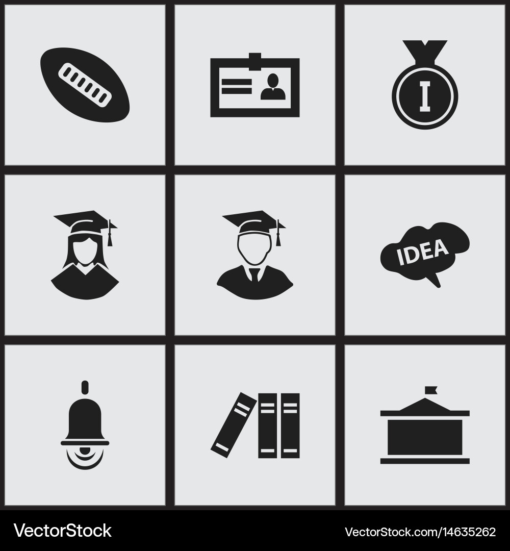 Set of 9 editable science icons includes symbols Vector Image