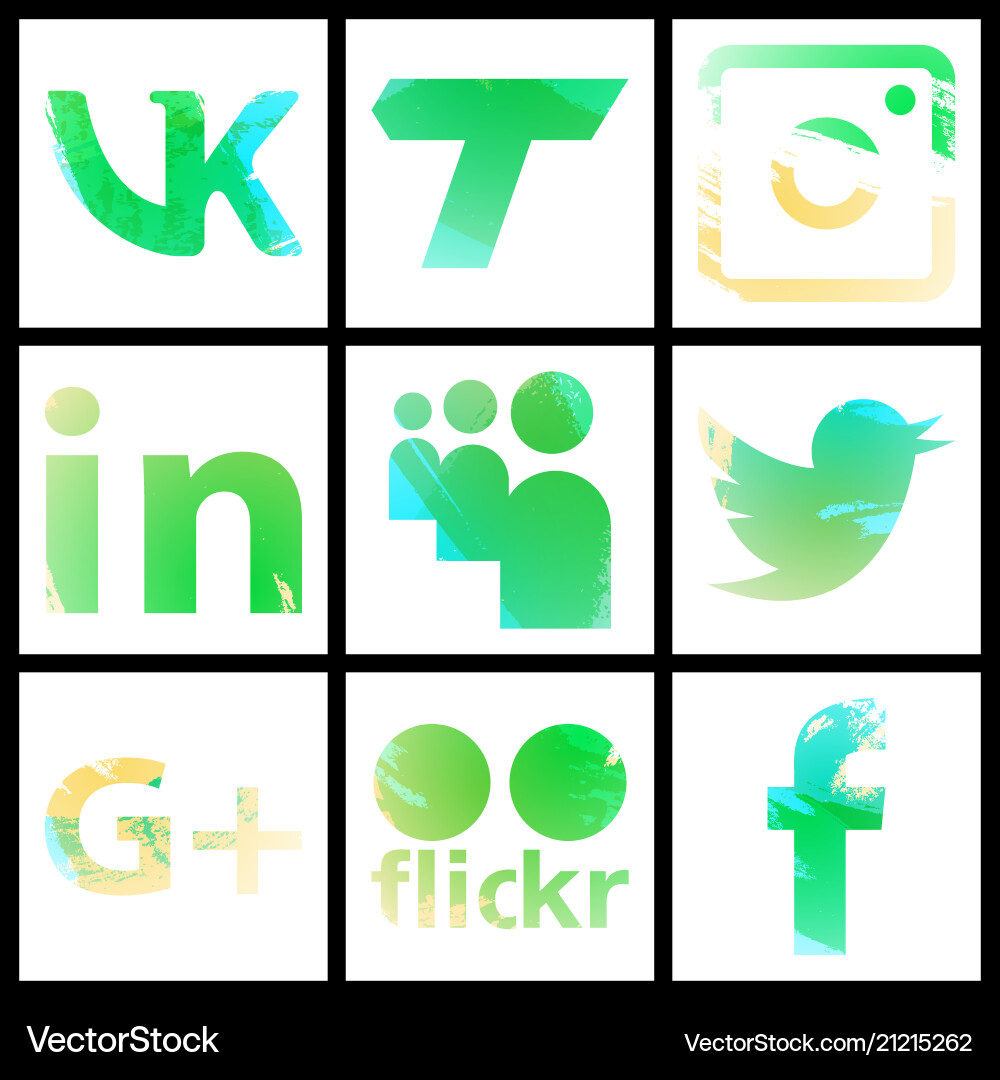 Set of social networking icons web design flat Set of social networking icons web design flat Vector Image